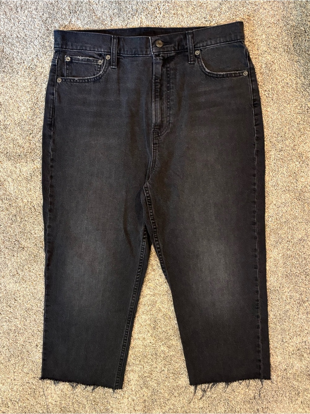 GAP Women’s Black Relaxed Straight Jeans Cheeky Straight Leg Sky High Size 32